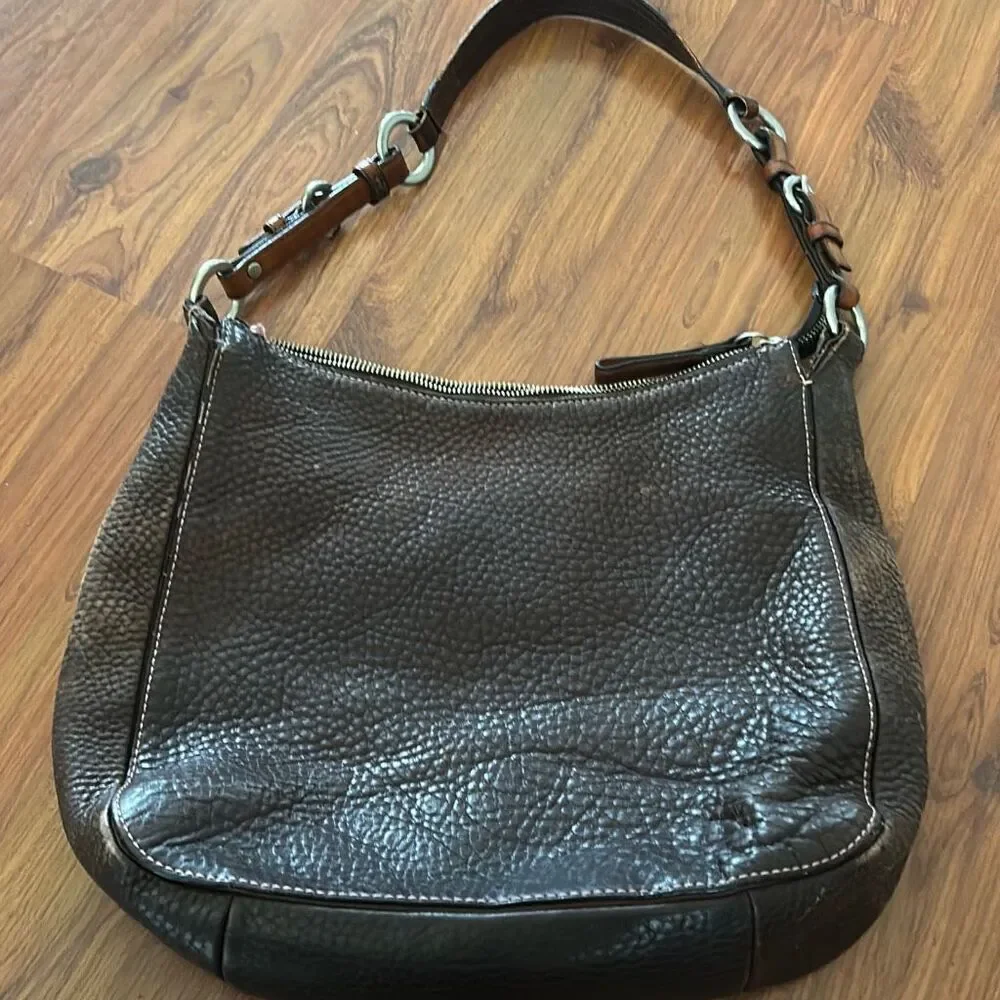 Coach Vintage leather tassel bag.